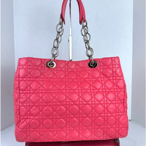 Lady Dior Shopper Tote Bag Lambskin Leather Cannage LRG - Picture 4 of 13